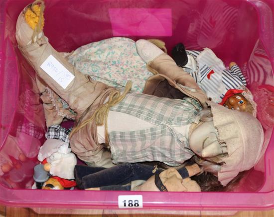 Two Nora Welling sailor dolls and four others